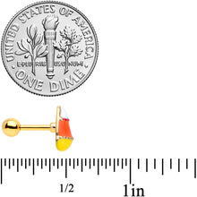 Load image into Gallery viewer, 16G 1/4 Gold Tone Candy Corn Halloween Cartilage Tragus Earring
