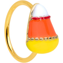 Load image into Gallery viewer, 20G 5/16 Gold Tone Candy Corn Halloween Nose Hoop
