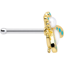 Load image into Gallery viewer, 20G 1/4 White Gem Snow Bug Nose Bone
