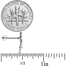 Load image into Gallery viewer, 16G 1/4 Clear CZ Gem Whimsy Daisy Flower Dangle Cartilage Tragus
