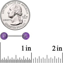 Load image into Gallery viewer, 14G 1/2 Elegant Purple Amethyst Barbell Nipple Ring Set
