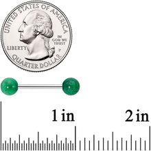 Load image into Gallery viewer, Elegant Green Jade Barbell Tongue Ring

