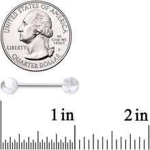 Load image into Gallery viewer, Elegant White Howlite Barbell Tongue Ring
