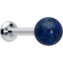 Load image into Gallery viewer, 16G 1/4 Elegant Blue Agate Internally Threaded Labret Tragus
