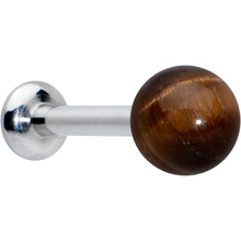 Load image into Gallery viewer, 16G 1/4 Elegant Brown Tiger Eye Internal Threaded Labret Tragus
