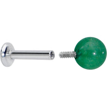 将图片加载到图库查看器，16G 1/4 Elegant Green Jade Internally Threaded Labret Tragus
