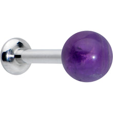 Load image into Gallery viewer, 16G 1/4 Elegant Purple Amethyst Internal Threaded Labret Tragus
