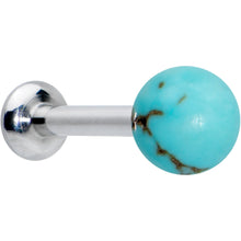 将图片加载到图库查看器，16G 1/4 Elegant Blue Turquoise Internally Threaded Labret Tragus
