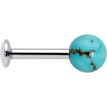 将图片加载到图库查看器，16G 1/4 Elegant Blue Turquoise Internally Threaded Labret Tragus
