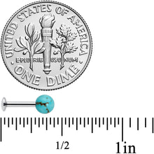 将图片加载到图库查看器，16G 1/4 Elegant Blue Turquoise Internally Threaded Labret Tragus
