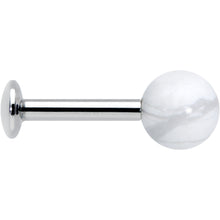 Load image into Gallery viewer, 16G 1/4 Elegant White Howlite Internally Threaded Labret Tragus
