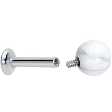 Load image into Gallery viewer, 16G 1/4 Elegant White Howlite Internally Threaded Labret Tragus
