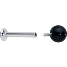 将图片加载到图库查看器，16G 5/16 Elegant Black Agate Internally Threaded Labret Tragus
