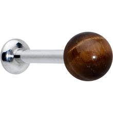 Load image into Gallery viewer, 16G 5/16 Elegant Brown Tiger Eye Internal Threaded Labret Tragus
