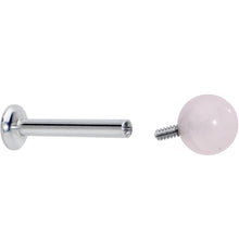 Load image into Gallery viewer, 16G 5/16 Elegant Pink Rose Quartz Internal Threaded Labret Tragus
