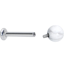 Load image into Gallery viewer, 16G 5/16 Elegant White Howlite Internally Threaded Labret Tragus
