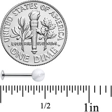 Load image into Gallery viewer, 16G 5/16 Elegant White Howlite Internally Threaded Labret Tragus
