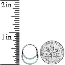 将图片加载到图库查看器，16G 3/8 Green Synthetic Opal Double Row Hinged Segment Ring
