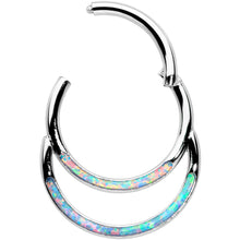 Load image into Gallery viewer, 16G 3/8 Synthetic Opal Double Row Hinged Segment Ring

