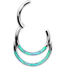 Load image into Gallery viewer, 16G 5/16 Blue Synthetic Opal Double Row Hinged Segment Ring

