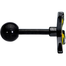Load image into Gallery viewer, 16G 1/4 Black Batty Moon Halloween Cartilage Tragus Earring
