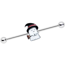 Load image into Gallery viewer, 14G Witch Hat Ghost Halloween Industrial Barbell 40mm
