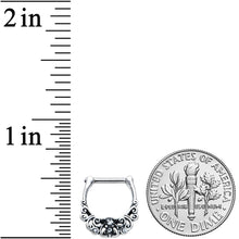 Load image into Gallery viewer, 16G 3/8 Clear Gem Elegant Scrollwork Cartilage Clicker
