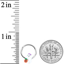 Load image into Gallery viewer, 16G 3/8 Trick or Treat Bow Ghost Halloween Hinged Segment Ring
