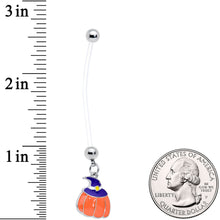 将图片加载到图库查看器，Clear Bioplast Witch Hat Pumpkin Halloween Dangle Pregnancy Belly Ring
