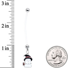将图片加载到图库查看器，Clear Bioplast Witch Hat Ghost Halloween Dangle Pregnancy Belly Ring
