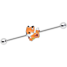 Load image into Gallery viewer, 14G Cute Fall Fox Industrial Barbell 38mm
