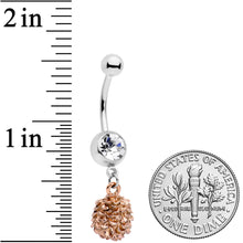 Load image into Gallery viewer, Clear Gem Autumn Pine Cone Dangle Belly Ring
