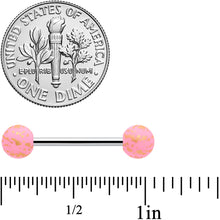 将图片加载到图库查看器，Matte Pink Splatter Pattern Barbell Tongue Ring
