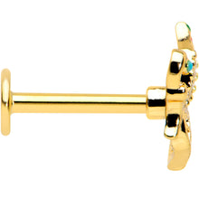 Load image into Gallery viewer, 16G 5/16 Clear CZ Gem Gold Tone Heart Butterfly Labret Tragus
