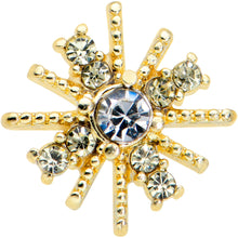 Load image into Gallery viewer, 20G 7mm Clear Gem Gold Tone Star Christmas L Shape Nose Ring
