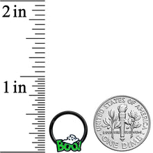 将图片加载到图库查看器，16G 3/8 Black Green Boo Ghost Halloween Hinged Segment Ring
