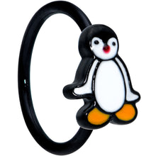 Load image into Gallery viewer, 20G 5/16 Black Baby Penguin Nose Hoop
