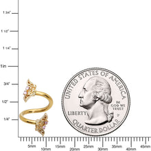 Load image into Gallery viewer, Clear Gem Gold Tone Airy Wing Spiral Twister Belly Ring
