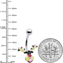 Load image into Gallery viewer, Colorful Reindeer Christmas Belly Ring
