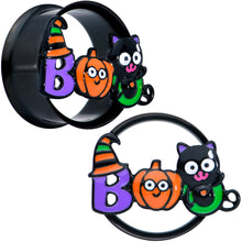 Load image into Gallery viewer, Black Boo Party Halloween Tunnel Plug Set
