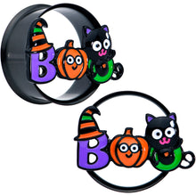 Load image into Gallery viewer, Black Boo Party Halloween Tunnel Plug Set
