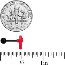 Load image into Gallery viewer, 16G 1/4 Black Red Coffin Halloween Cartilage Tragus Earring
