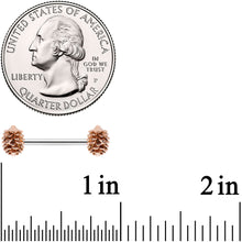 Load image into Gallery viewer, 14G 9/16 Autumn Pine Cone Barbell Nipple Ring Set
