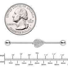 Load image into Gallery viewer, 14G Autumn Textured Leaf Industrial Barbell 38mm
