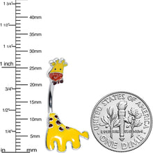 将图片加载到图库查看器，Yellow Red Bow Tie Giraffe Double Mount Belly Ring
