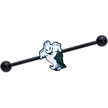 Load image into Gallery viewer, 14G Black Graveyard Ghost Halloween Industrial Barbell 38mm

