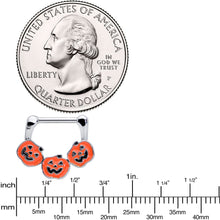 将图片加载到图库查看器，16G 5/16 Jack O Lantern Trio Pumpkin Halloween Cartilage Clicker
