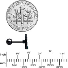 Load image into Gallery viewer, 16G 1/4 Black Graveyard Ghost Halloween Cartilage Tragus Earring

