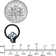 Load image into Gallery viewer, 16G 3/8 Black Graveyard Ghost Halloween Hinged Segment Ring
