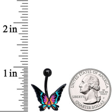 将图片加载到图库查看器，Black Sunset Butterfly Belly Ring
